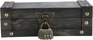 Vintage Imitation Wood Box, Imitation Wooden Storage Box Vintage Storage Box Antique Style Jewelry Ornaments Organizer Antique Style Box Retro Treasure Chest (6702A-DH gray