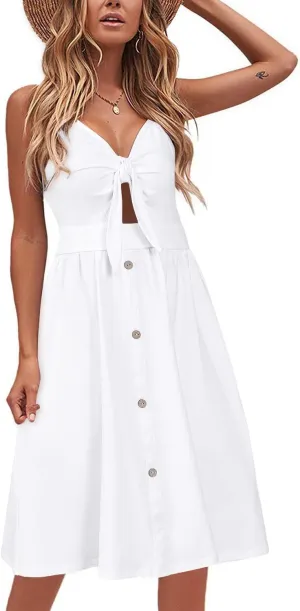 VOTEPRETTY Women's Summer Dresses Spring Sundresses Beach Clothes Outfit Vacation 2024 V Neck Casual Tropical Resort Hawaiian
