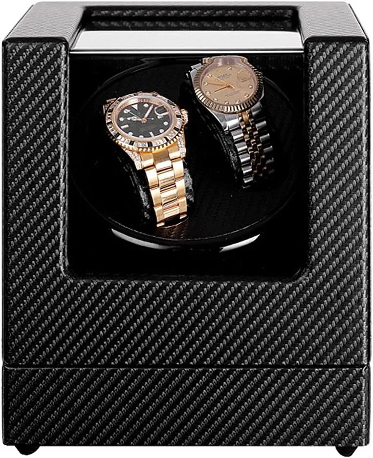 Watch Display Box Latest Double Watch Winder Box, Mute Japanese Motor, Dual Watches Rotation Storage Case Display Box for Automatic Mechanica