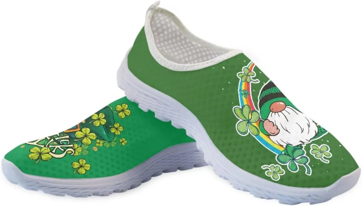 WELLFLYHOM St Patricks Day Shoes for Women Tennis Running Sneakers Slip On Loafers Flat Footwear Size 5.5-11.5