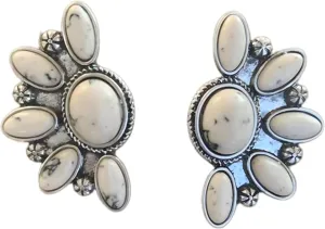 Western Bohemian Turquoise Earrings Vintage Flower Shaped Turquoise Earrings Vintage Ethnic Turquoise Jewelry Gifts