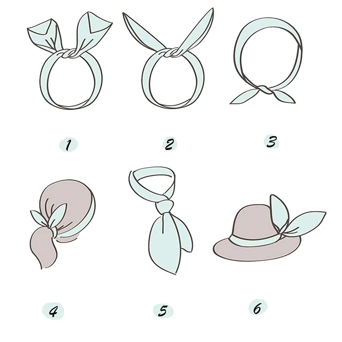Wire Headbands for Women - Dot Twist Bow, Bunny Ears Headband, Fashion Wire Headwraps for Hair Bands, Holders & Accessories for Workout, Yoga, Running - Pack of 8