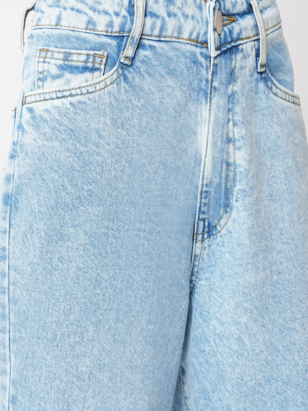 Women Blue High-Rise Wide Leg Jeans