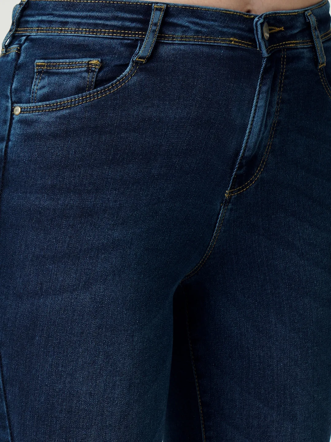 Women High-Rise Mini Flare Jeans