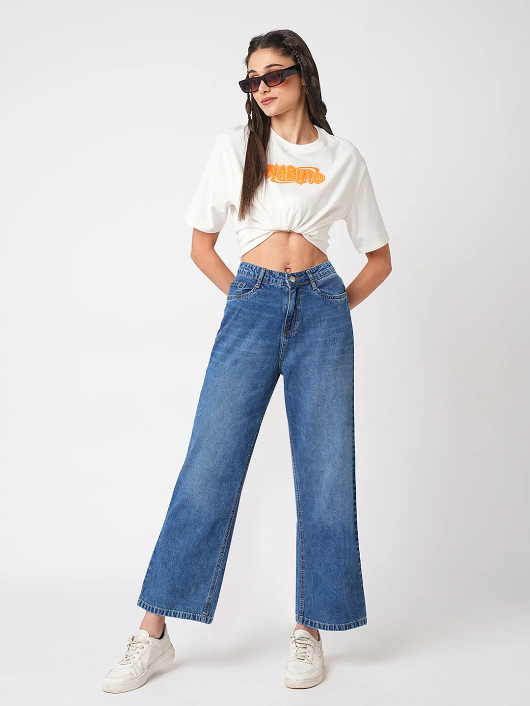 Women High-Rise Wide Leg Jeans