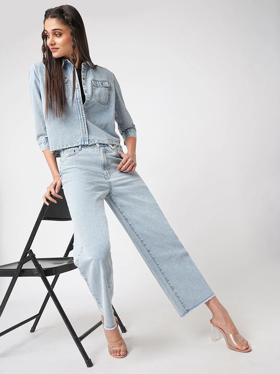 Women High-Rise Wide Leg Jeans