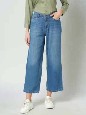 Women Mid-Rise Wide Leg Jeans