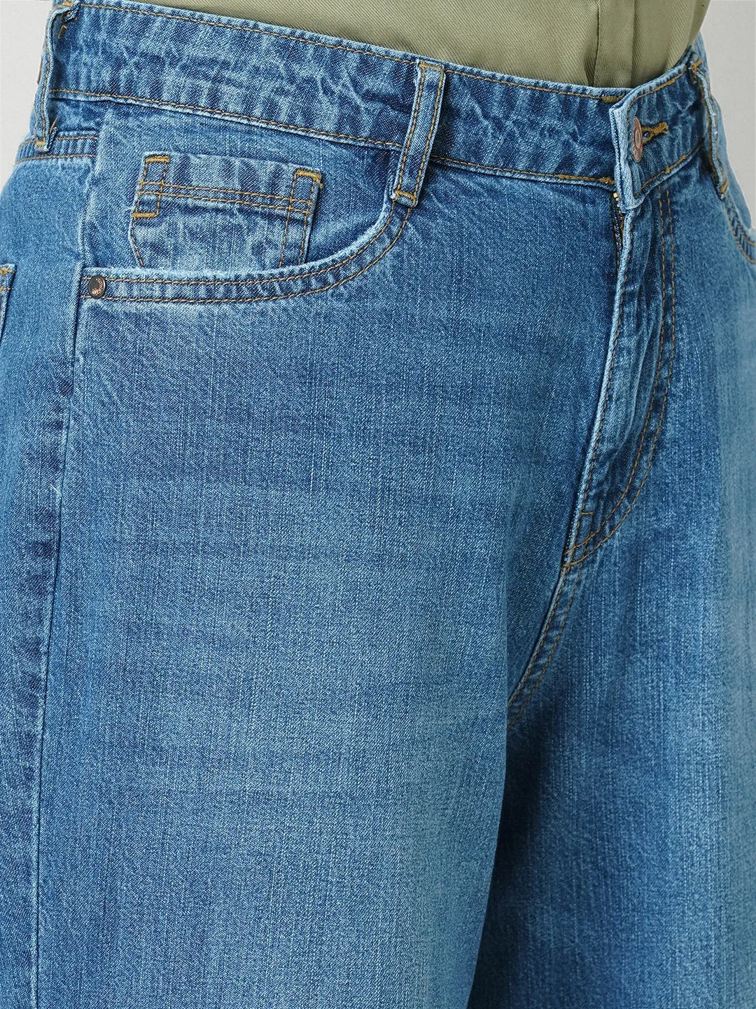 Women Mid-Rise Wide Leg Jeans
