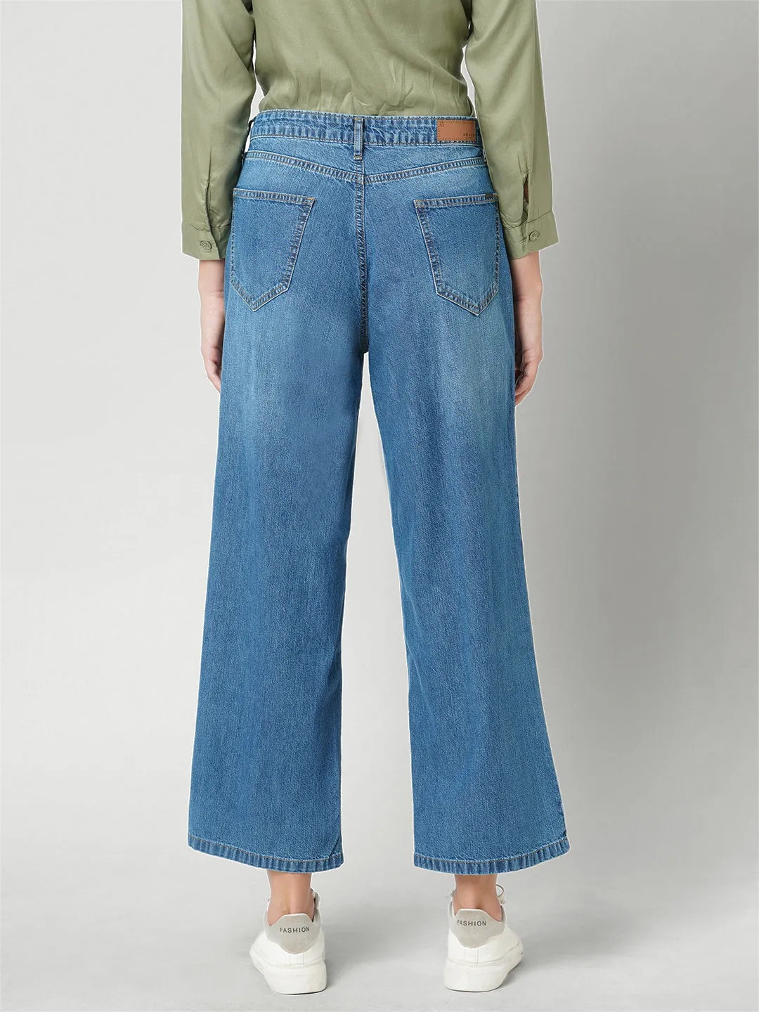 Women Mid-Rise Wide Leg Jeans