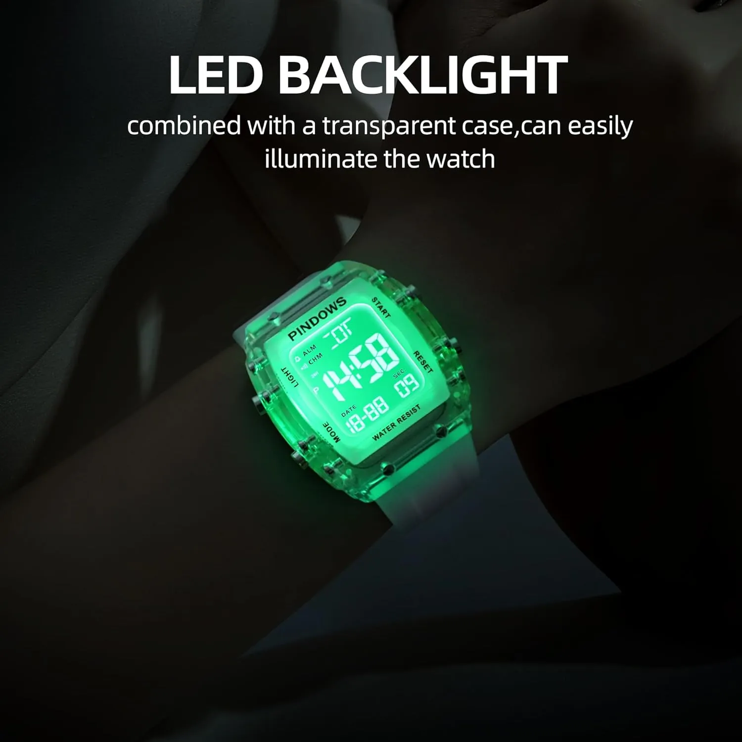 Women Watch for Women Teenagers Watch Outdoor Sports Digital Watches for Ladies Students Waterproof Watches with Alarm Stopwatch Countdown Dual-Time Hourly Chime Function High Brightness Light