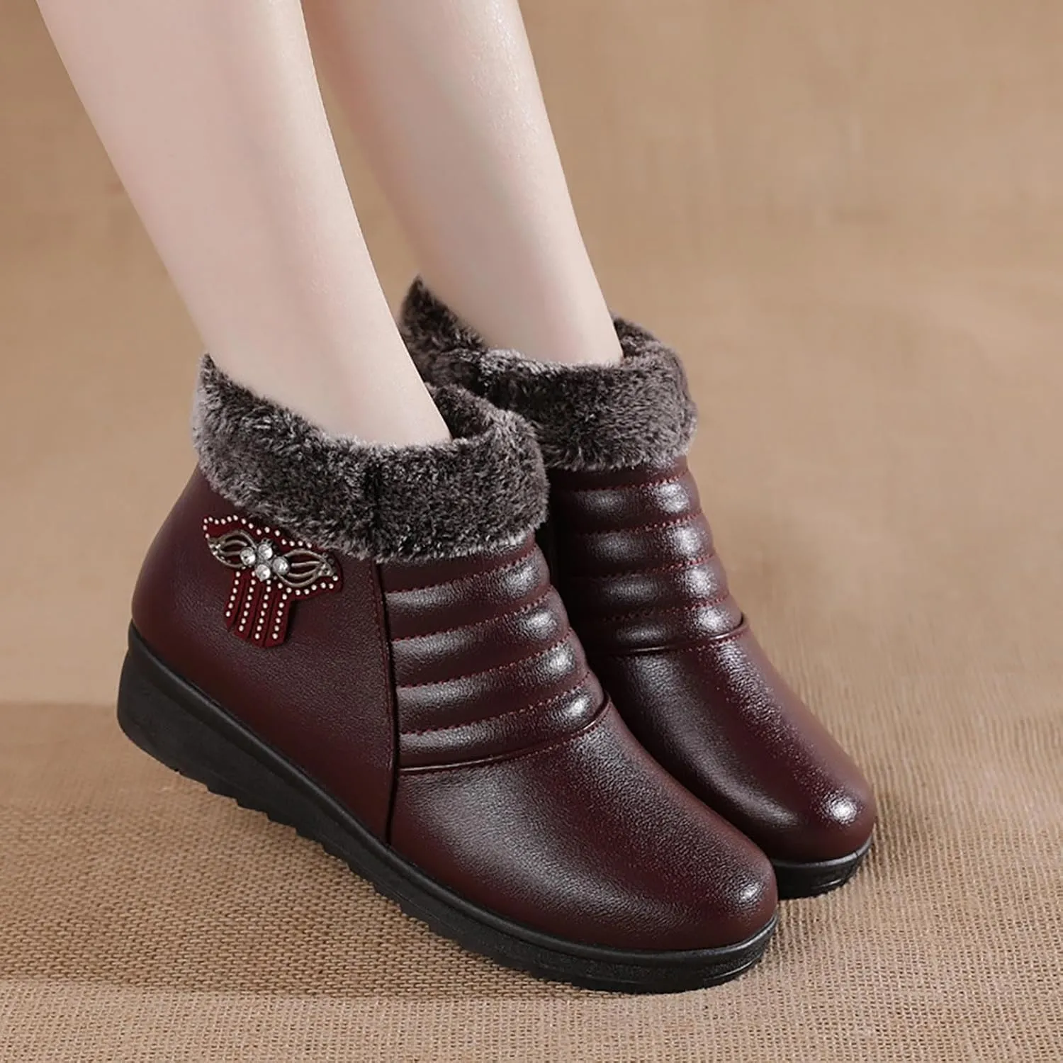 Womens Black Ankle Boots Fashion Boots for Women Fashion Boots for Women 2024 Trendy Fall Womans Winter Women'S Ankle Boots & Booties Flat White Ankle Boots No Heel