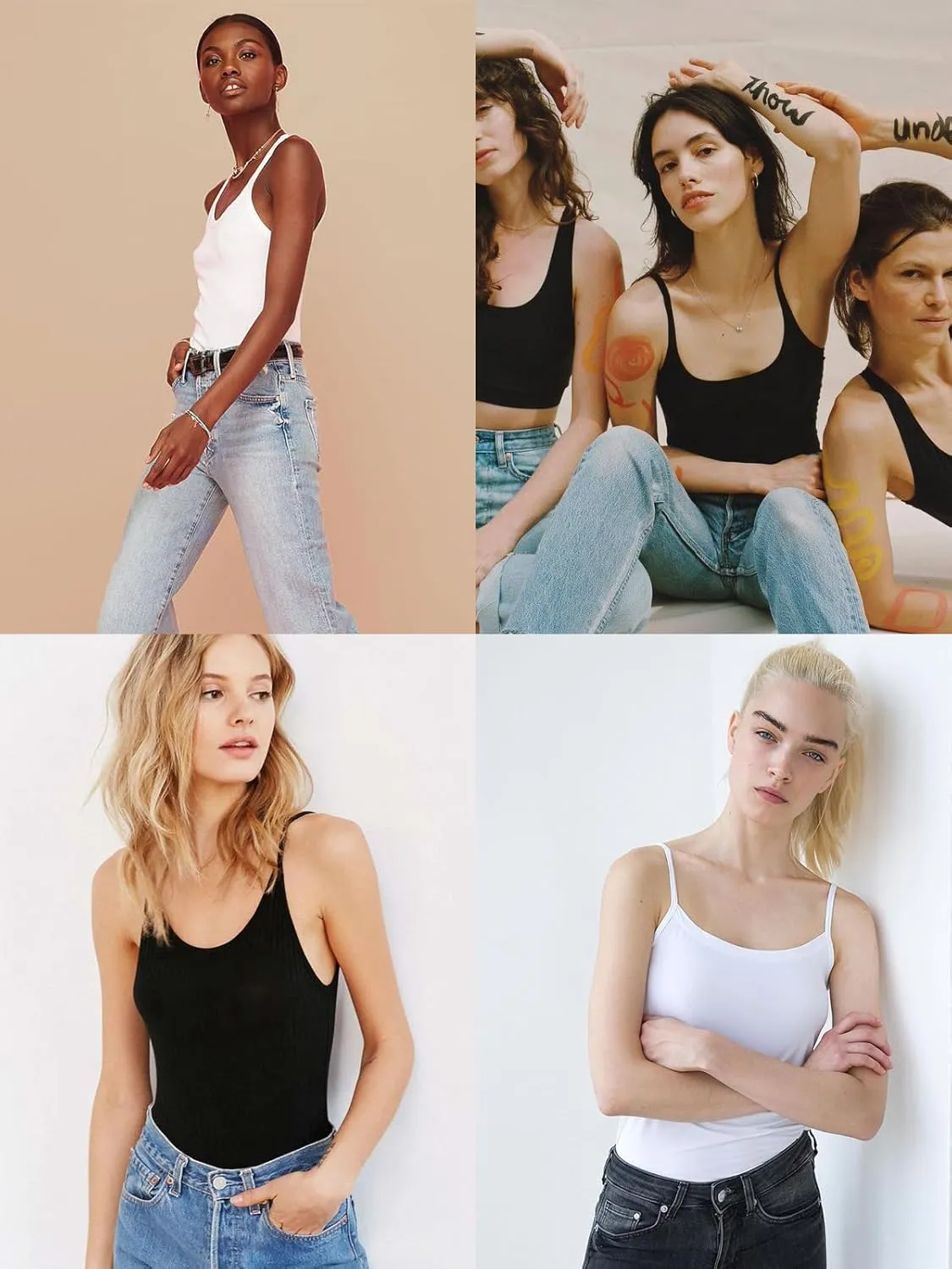 Womens Camisole Tank with Built in Bra Ribbed Camisole Tops Spaghetti Straps Tank Tops