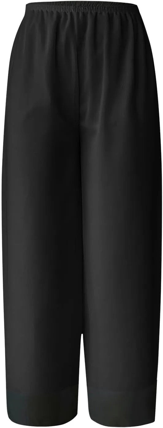 Women's Chiffon Wide Leg Palazzo Pants High Elastic Waist Casual Flowy Business Trousers Rompers for Women Long