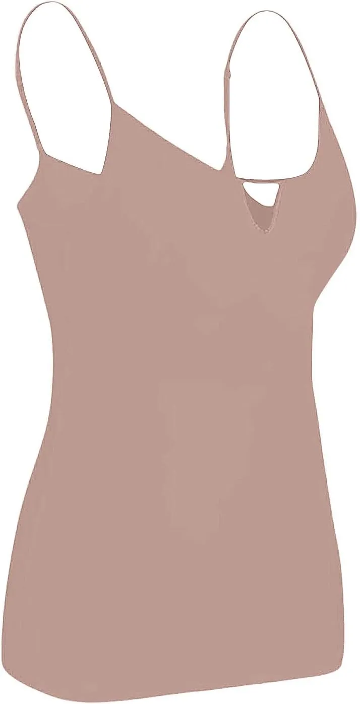 Women's Comfy Camisole Spaghetti Strap Racerback Tanks Casual Basic Sleeveless Open Back Cami Undershirt