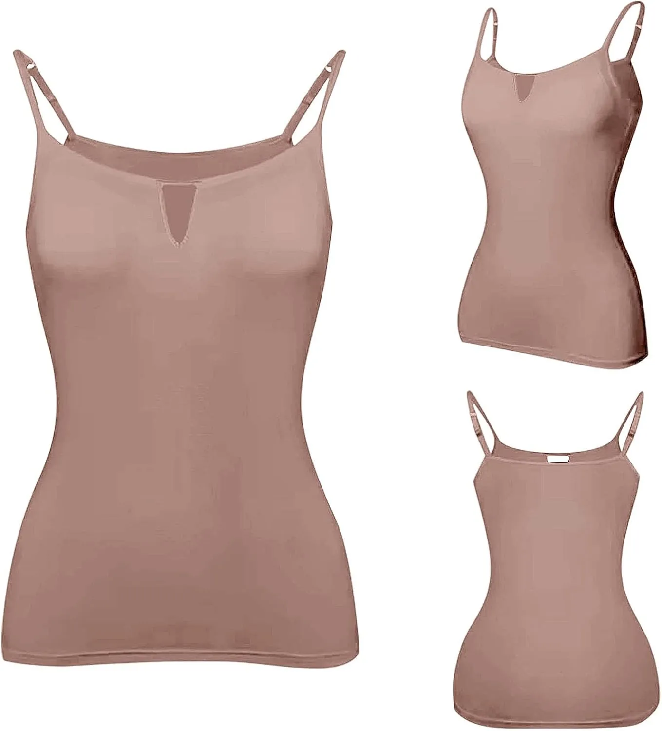 Women's Comfy Camisole Spaghetti Strap Racerback Tanks Casual Basic Sleeveless Open Back Cami Undershirt