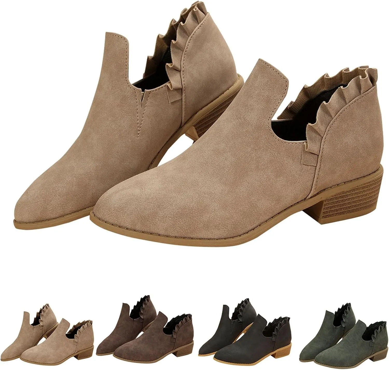 Womens Fall Booties Cow Print Boots for Women White Boots Ankle Ladies Low Heel Womens Booties and Ankle Boots Leather High Heel Ankle Boots for Women Sexy