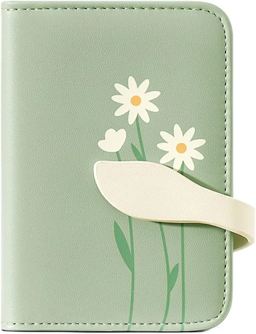 Women's Fashion Butterfly Leather Wallets Vintage Coin Purse with Zipper and Kiss Lock Lightweight Travel Purses