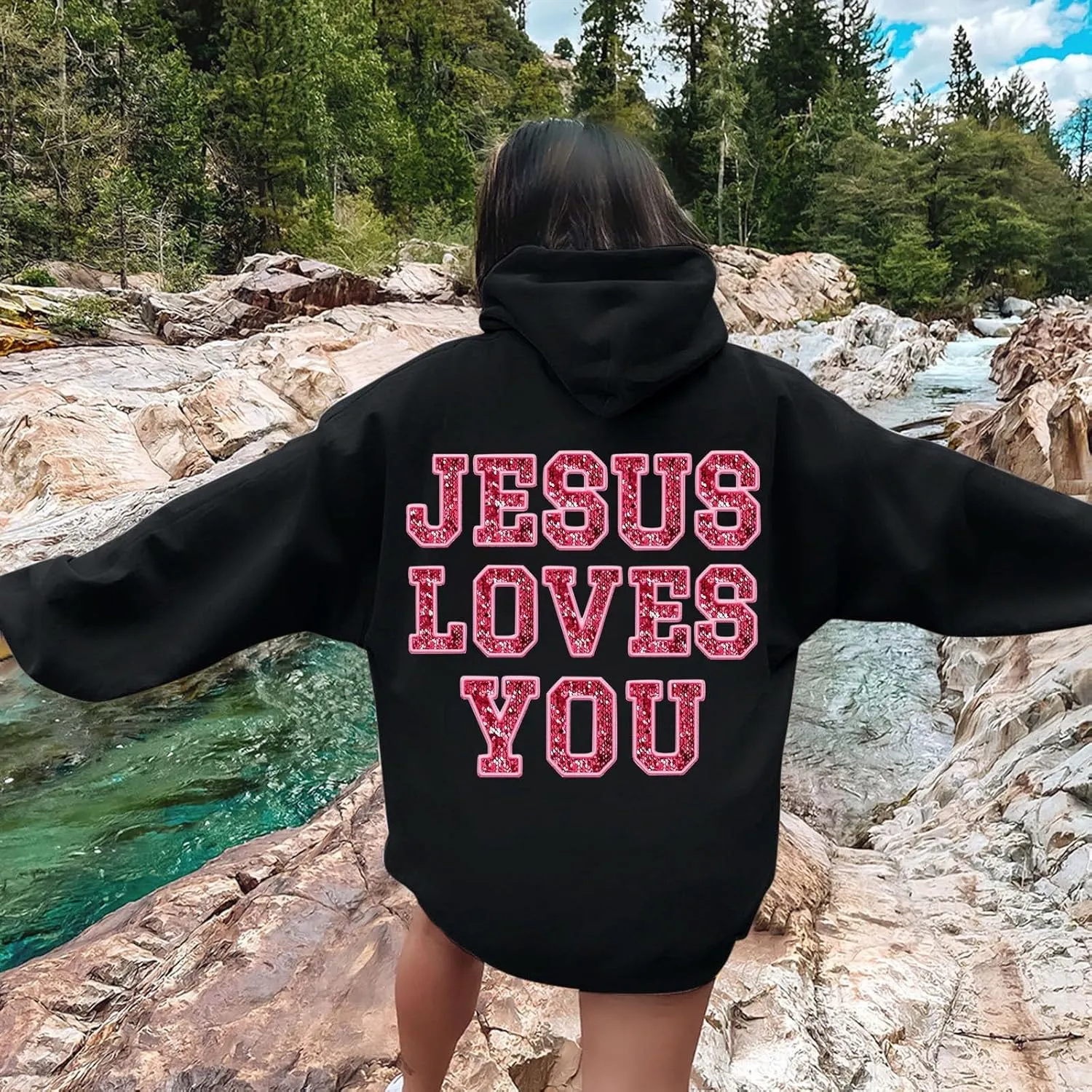 Women'S Fashion Hoodies & Sweatshirts Long Sleeve Drawstring Hoodies Print Oversized Fall Tops Heavy Sweatpants