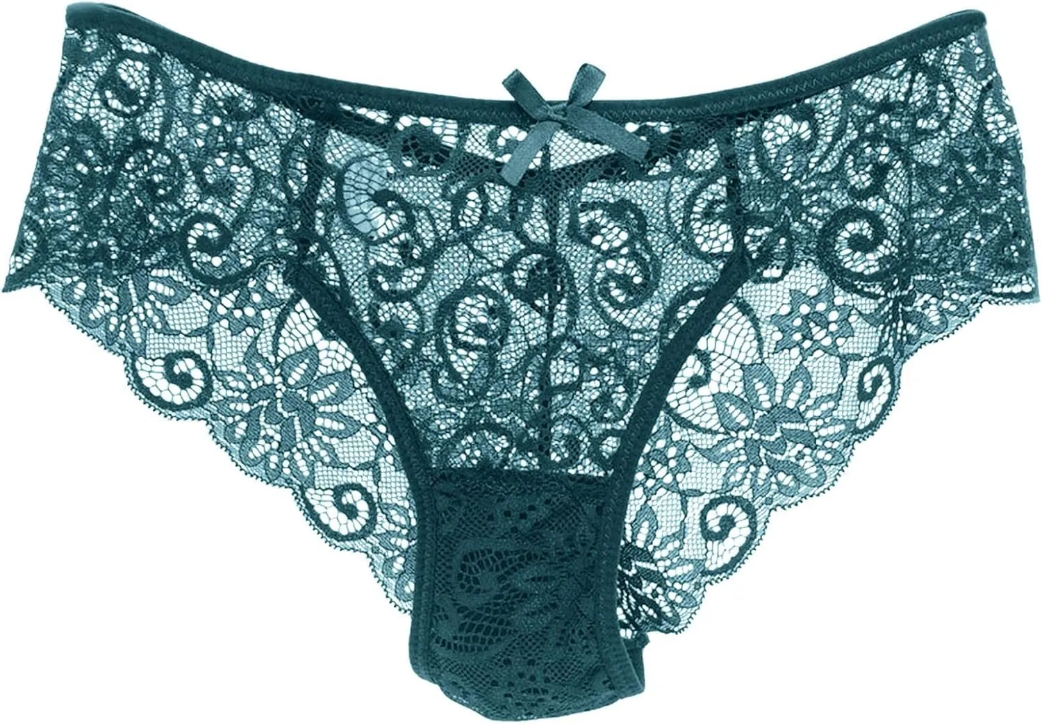 Women's Floral Lace Brief Underwear Breathable High Leg High Waist Stretch Cute Bikini Brief Panties