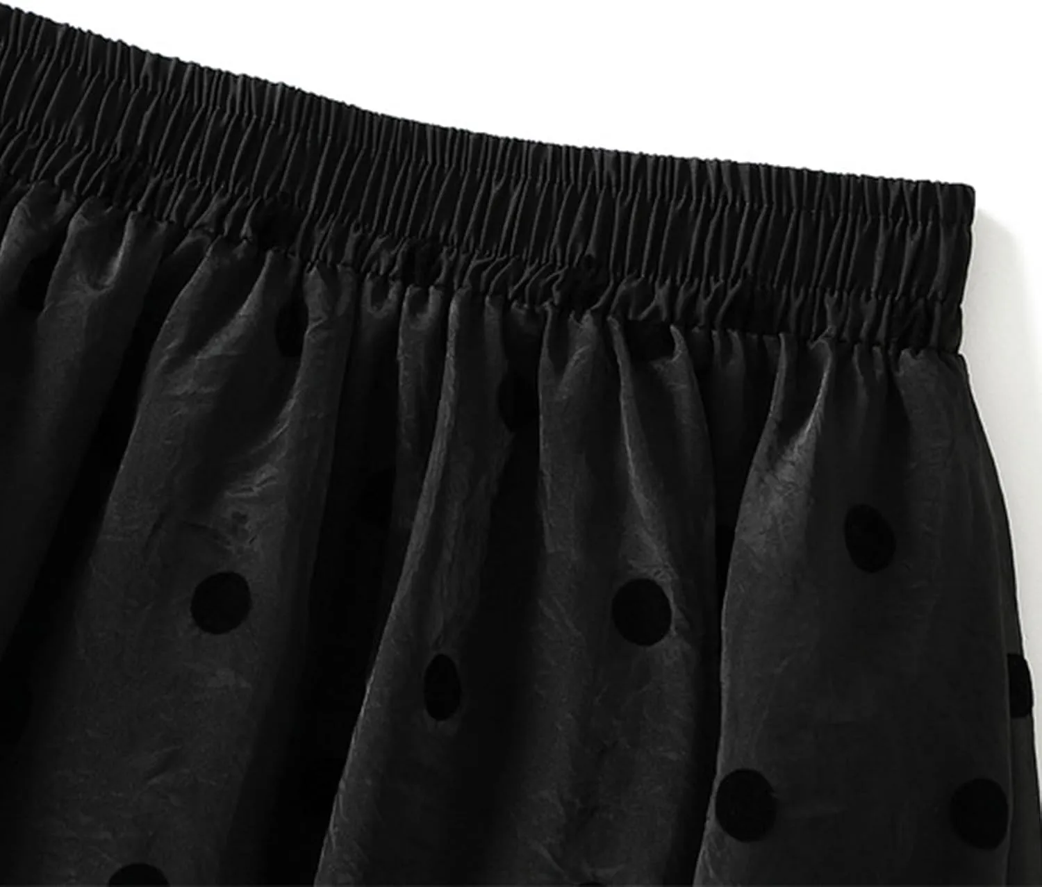 Womens Gauze Skirts Polka Dot Print A Line Swing Midi Skirt Summer Casual Boho Beach Skirts Resort Wear