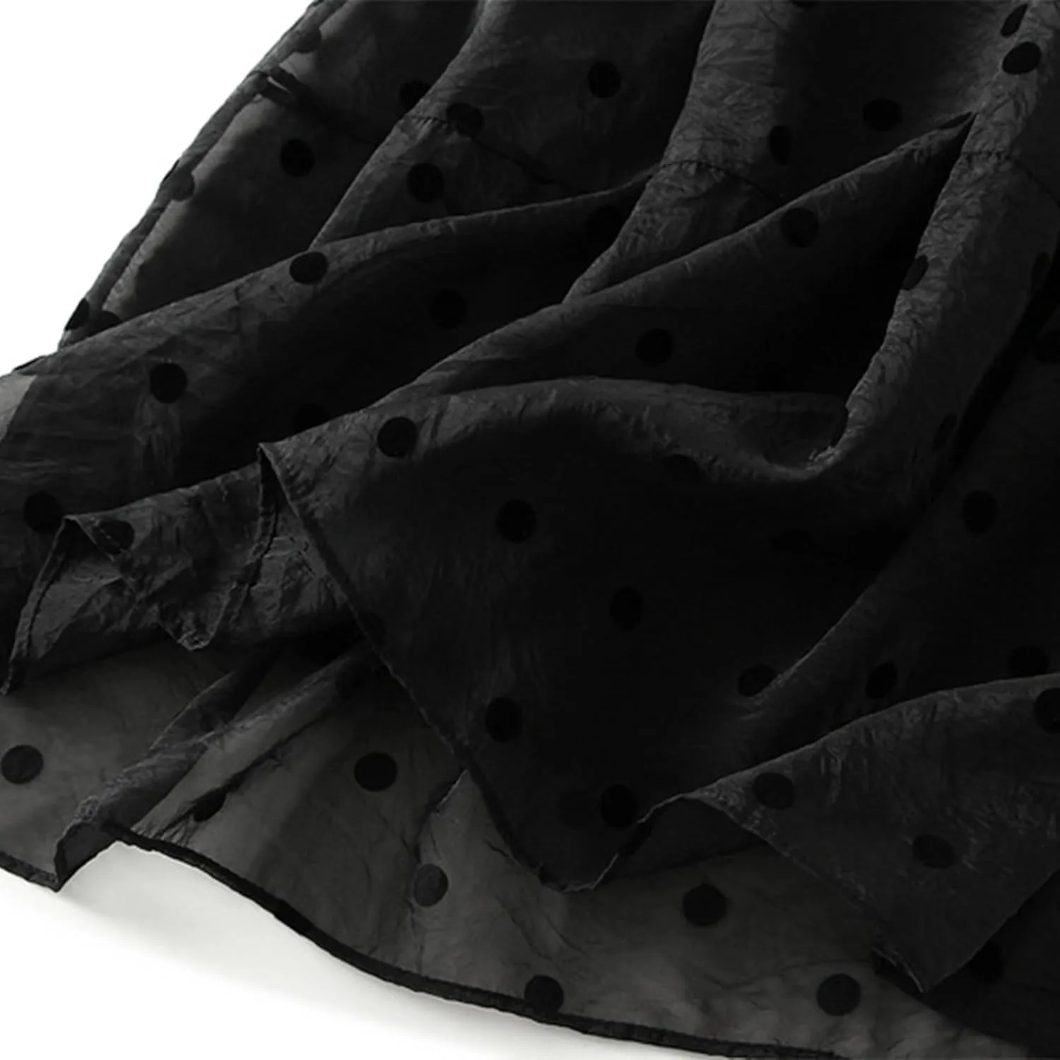 Womens Gauze Skirts Polka Dot Print A Line Swing Midi Skirt Summer Casual Boho Beach Skirts Resort Wear