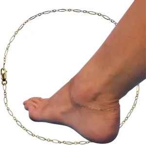 Womens Gold Anklet -14k Gold Filled Bracelets for Women, Waterproof Figaro Link Chain Ankles (2.0 mm), Adjustable 10-Inch Non Tarnish Gold Bracelet, Beach Anklets for Women, Summer Gifts for Womens