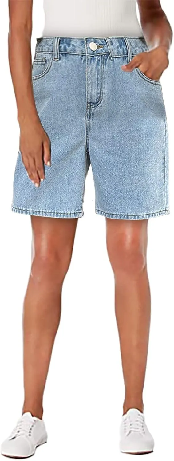 Womens Jean Shorts High Waisted Summer 2025 Stretch Cropped Bermuda Shorts Trendy Casual Denim Shorts Loose Fit Jorts