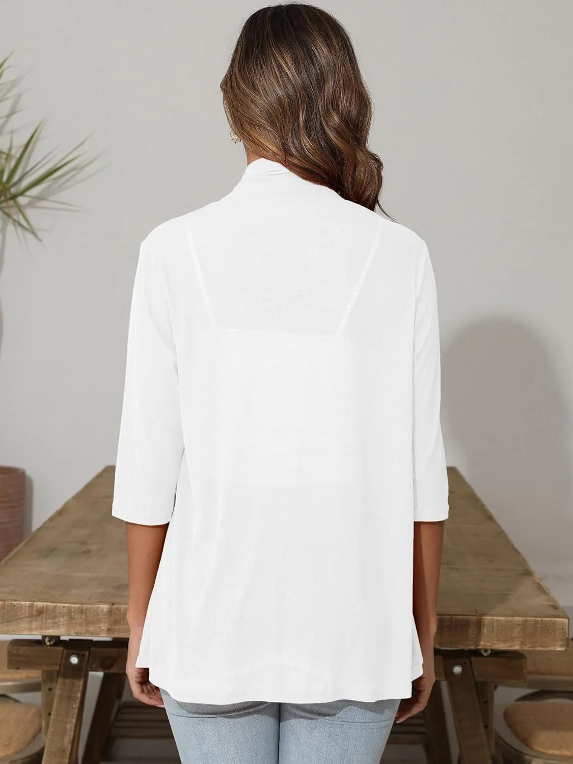 Women's Lightweight Open Front Cardigans Short Sleeve Casual Soft Sheer Cardigan S-2XL with Pockets