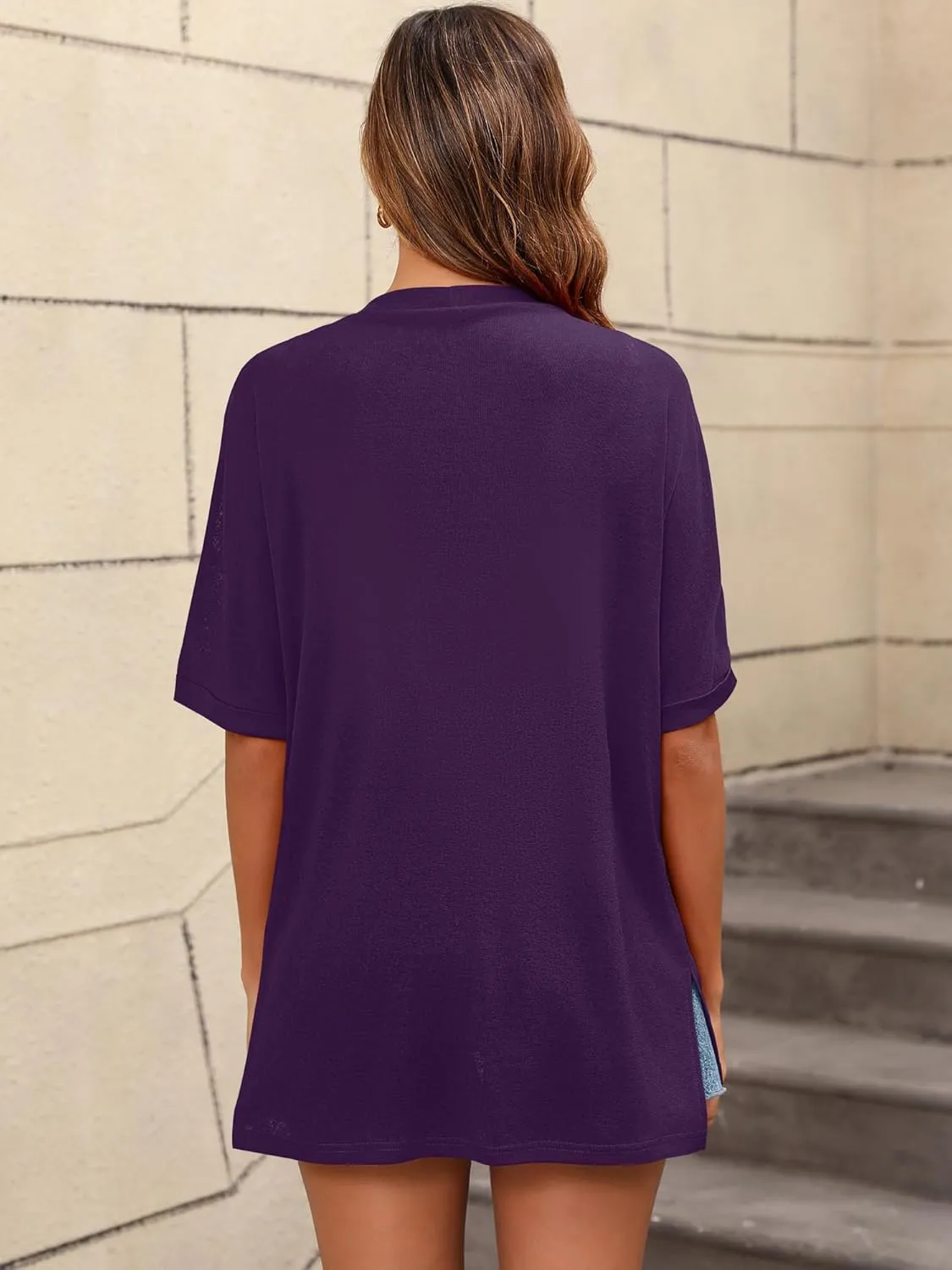 Women's Lightweight Open Front Cardigans Short Sleeve Casual Soft Sheer Cardigan S-2XL with Pockets