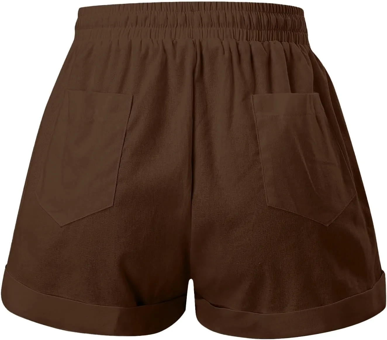 Women's Linen Shorts High Waisted Pleated Casual Bermuda Pants Lightweight Loose Wide Leg Workout Short with Pockets