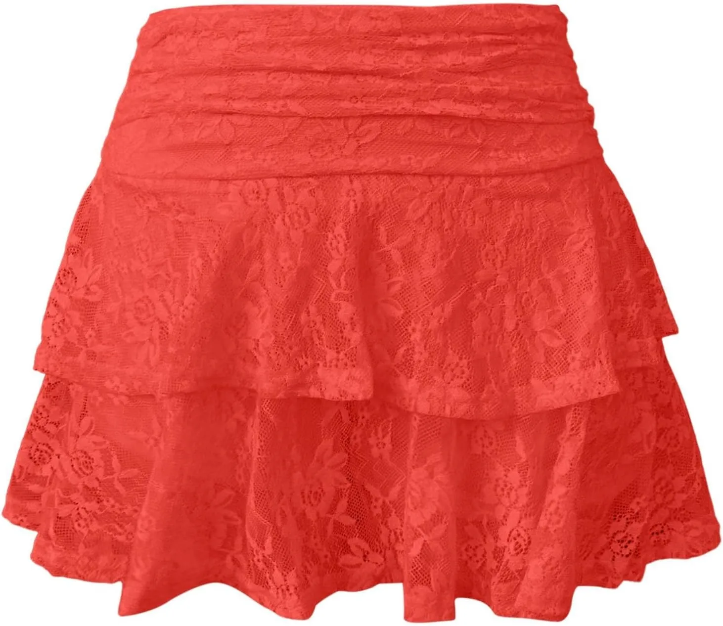 Womens Pleated Skirt High Waisted Ruffle Cute Flowy Layered Mini Skirt Skort Sports Skater Running Skorts