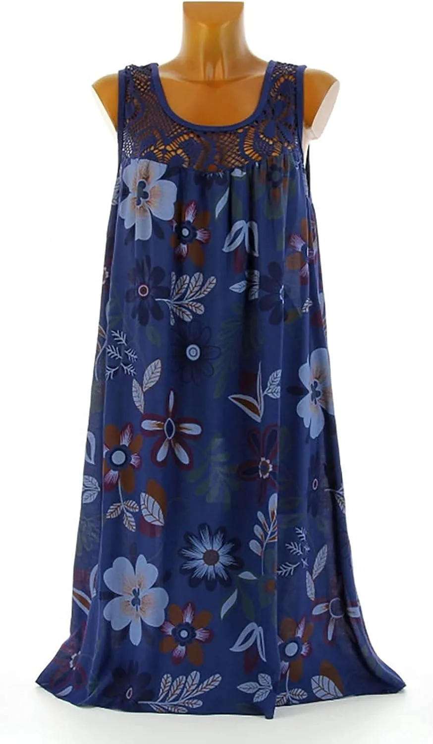 Women's Rompers Dressy Summer Casual Print Maxi Dress 2024 Loose Round Neck Short Sleeve Dresses Outfits, S-5XL