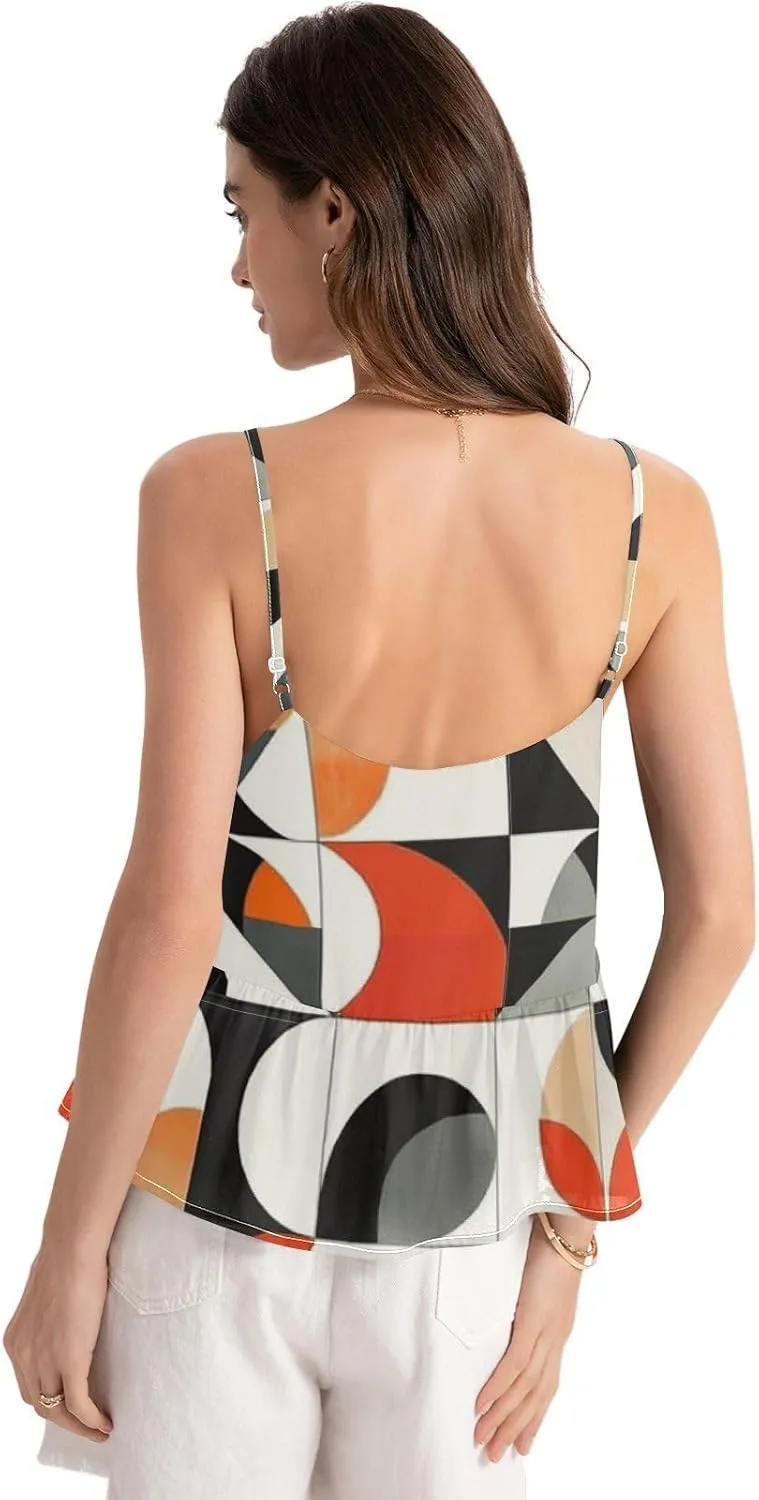 Women's Spaghetti Strap Camisole Tank Top V Neck Sleeveless