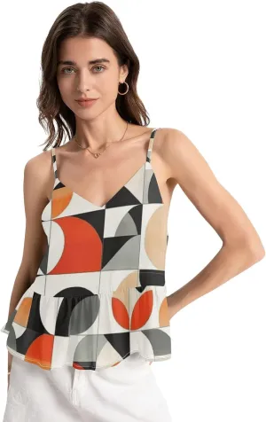 Women's Spaghetti Strap Camisole Tank Top V Neck Sleeveless