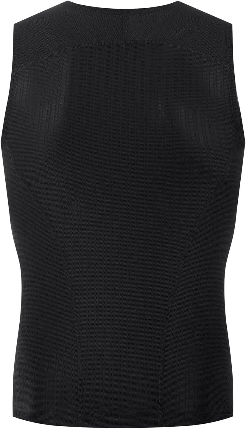 YKYWBIKE Men's Cycling Base Layer Sleeveless Cycling Jersey Men Quick Dry Bicycle Undershirt Mesh Bike Base Layer Vests