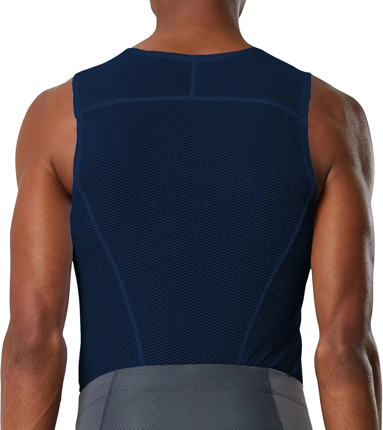 YKYWBIKE Men's Cycling Base Layer Sleeveless Cycling Jersey Men Quick Dry Bicycle Undershirt Mesh Bike Base Layer Vests