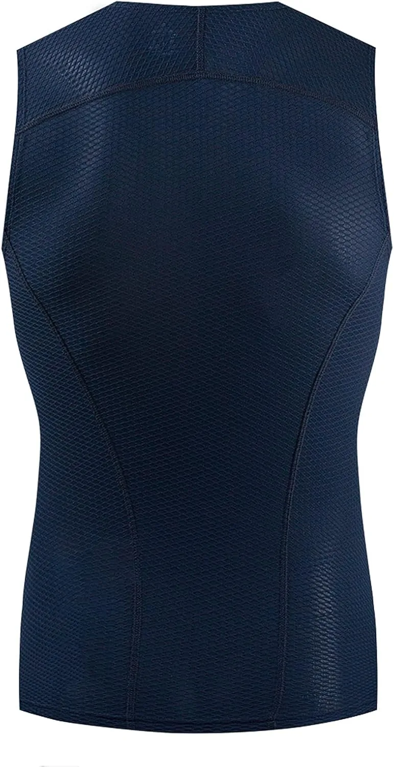 YKYWBIKE Men's Cycling Base Layer Sleeveless Cycling Jersey Men Quick Dry Bicycle Undershirt Mesh Bike Base Layer Vests
