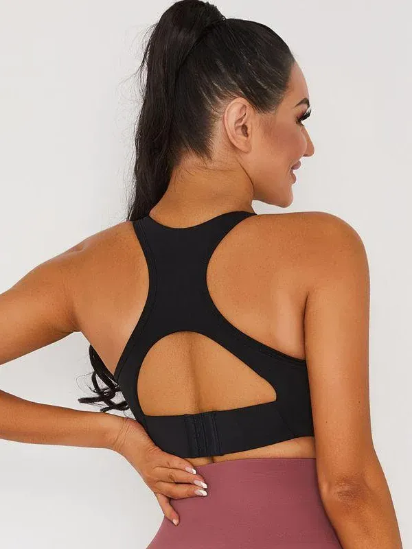ZASUWA Female V-neck Beauty Back Sports  Sports Bras Black Bra