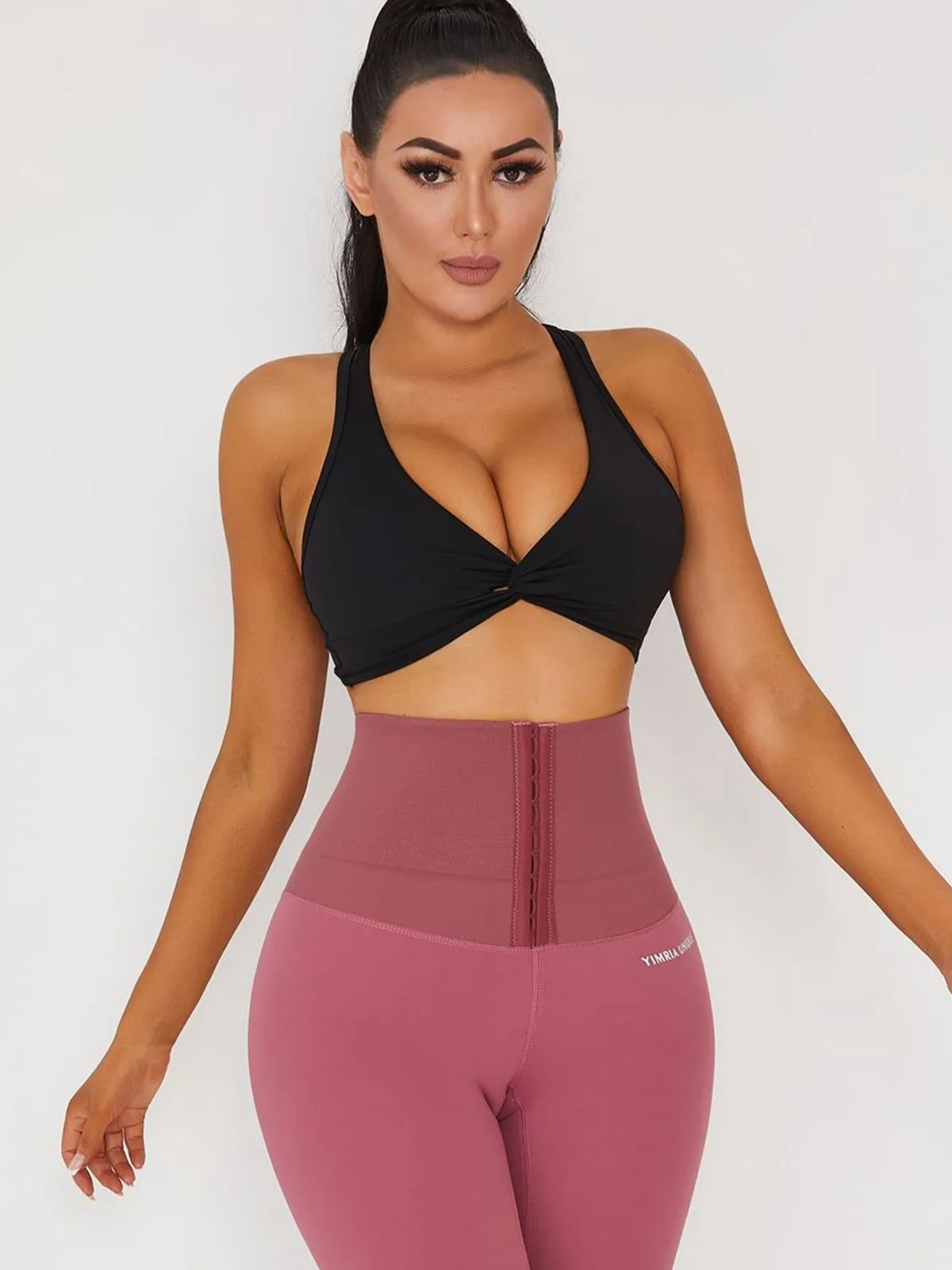 ZASUWA Female V-neck Beauty Back Sports  Sports Bras Black Bra
